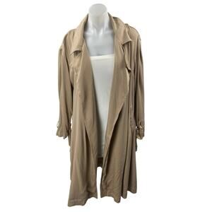 Urban Outfitters Brown Tan Open Front Long Sleeve Trench Overcoat Jacket Size M